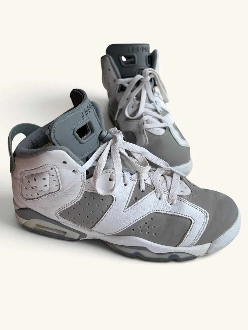 Jordan Kids High-Top Sneakers in White and Gray